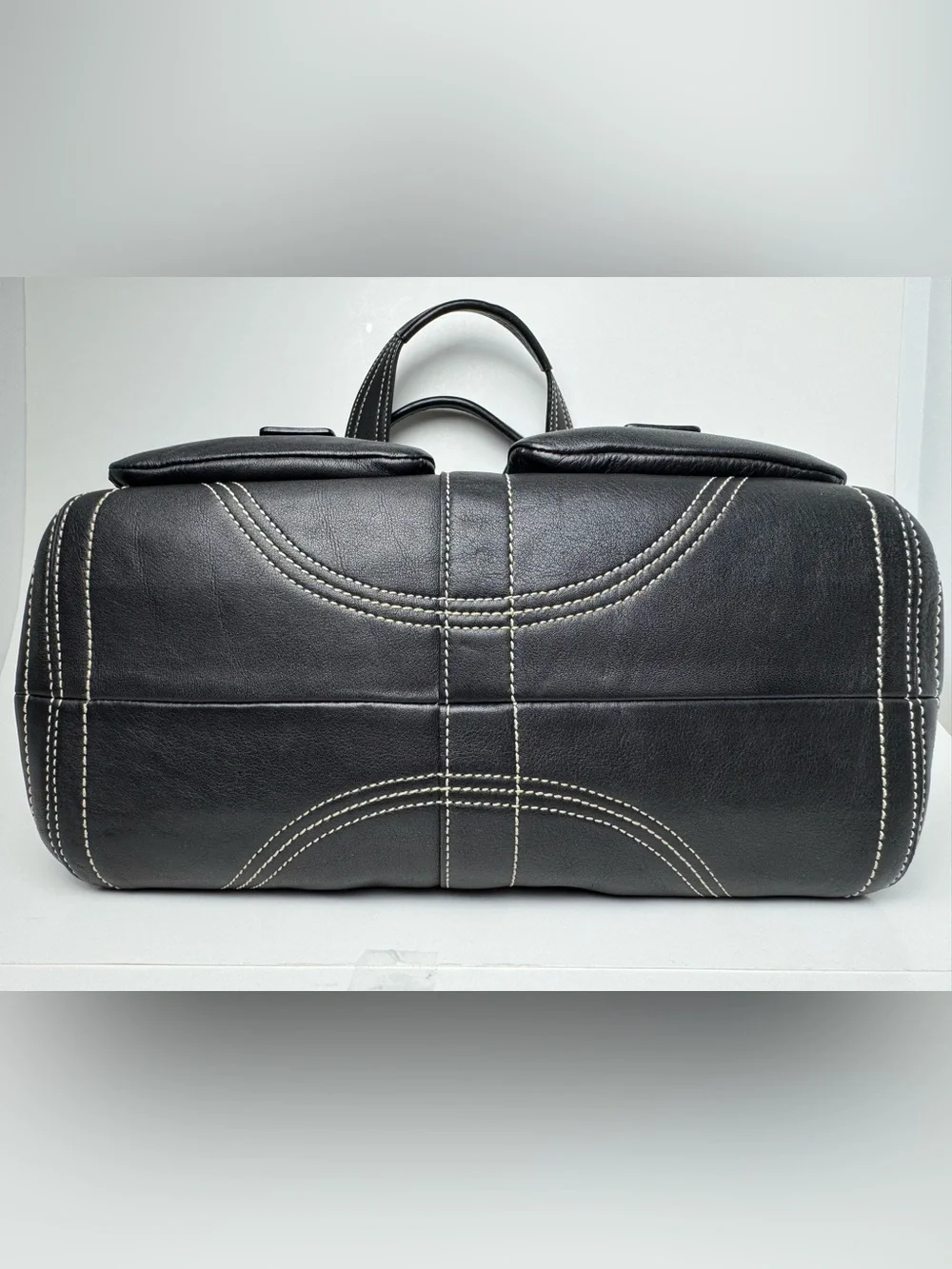 Coach Soho Black Leather Double Buckle Pocket Shoulder Bag-F08A09 -Y2K